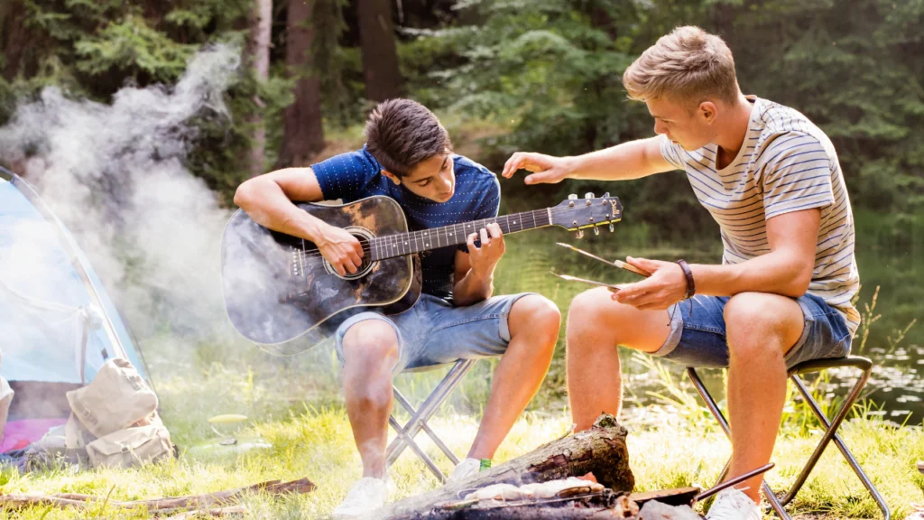 Bonding Activities for Siblings - , teenagers, spending time together camping.