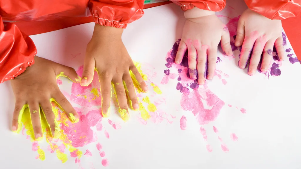 sibling bonding activities - crafting, painting
